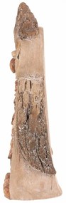 Decorație de toamnă Bufniță cu iluminare, 21 x 12x 37 cm, magneziu, imitație de lemn