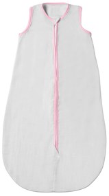 Sac de dormit de vara pentru copii din muselina dubla 3-18 luni Kidizi grey pink, 0.3 tog