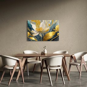 Tablou - Pictura de flori de aur (90x60 cm)