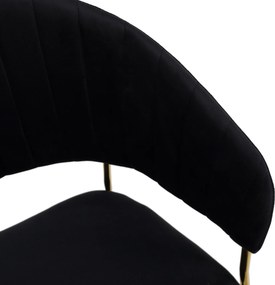 Scaun de sufragerie de design, material Velvet negru/gold crom auriu, DASMIN TIP 1