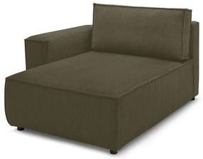 Modul pentru canapea verde deschis cu tapițerie din catifea reiată (cu colț pe partea stângă ) Nihad modular – Bobochic Paris