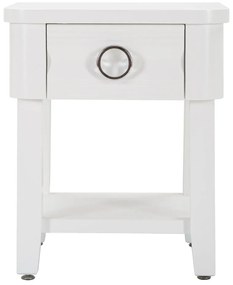 Noptieră albă din lemn masiv de brad Shine – Mauro Ferretti