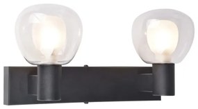 Aplica de perete pentru baie POLA 2xG9/5W/230V IP44 negru/sticlă transparentă