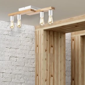 Lustră aplicată MATTE 4xE27/15W/230V alb/stejar