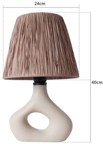 Veioză bej cu abajur din sfoară din hârtie (înălțime 40 cm) Serin – Opviq lights