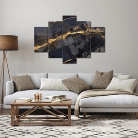 Tablou - Negru - decor auriu (150x105 cm)