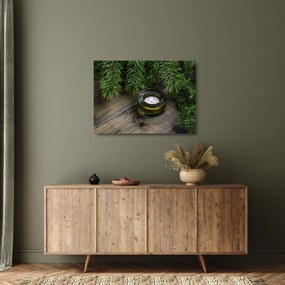 Tablou pe sticlă - lumânare de Crăciun (70x50 cm)