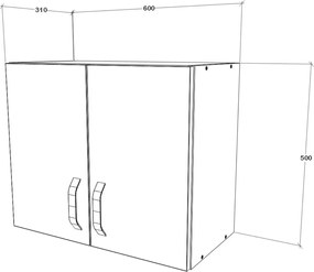 Corp Superior Hota Nevada, Bej Cashmere/Alb, 60 x 31 x 50 cm