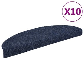 vidaXL Covorașe autoadezive pentru scări, 10 buc., 65x21x4 cm, albastru, semirotunde, mari