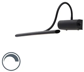 Aplică de perete de design neagră 32 cm cu LED inclus cu dimmer - Tableau