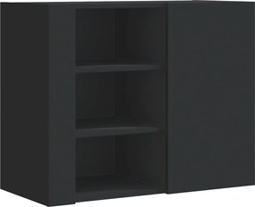 vidaXL Dulap de perete, negru, 75x35x60 cm, lemn prelucrat