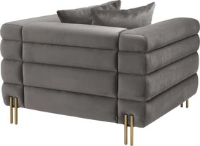 Fotoliu elegant design LUX York, catifea gri 114344 HZ