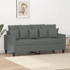 Canapea cu 2 locuri, gri inchis, 140 cm, material textil