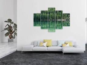 Tablou - Coniferi lângă lac (150x105 cm)