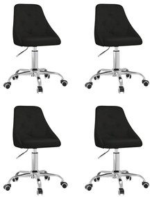 3084762 vidaXL Scaune de bucătărie pivotante, 4 buc., negru, material textil