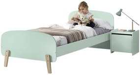 Set KIDDY în verde mentă format dintr-un Pat copii (90x200) și o noptieră.