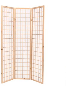 245901 vidaXL Paravan pliabil cu 3 panouri, stil japonez, 120x170 cm, Natural