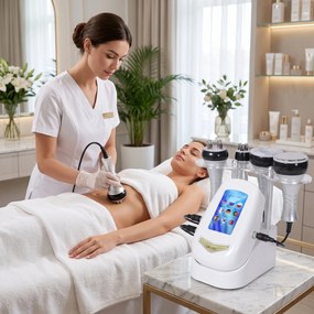 Aparat remodelare corporala si faciala 4-in-1: cavitatie 40K, RF multipolar si tripolar, vacuum RF