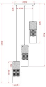 Globo 15908-3G - Lustră pe cablu WEMMO 3xE27/60W/230V