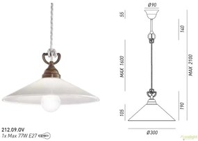 Lustra, Pendul rustic fabricat manual diametru 30cm Tabia 212.09.OV