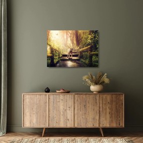 Tablou pe sticlă cu tigrul în djunglă (70x50 cm)