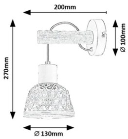 Aplică RATTAN 1xE27/15W/230V ratan Rabalux 71025