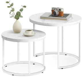 Set de mese de cafea MARLON 2 buc, decor marmura alba