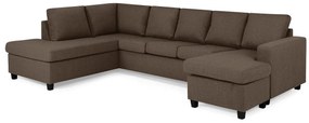 Colțar Scandinavian Choice C174Maro, Negru, 300x195x92cm, 130 kg, Picioare: Plastic