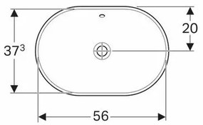 Lavoar incastrat Geberit Variform eliptic cu preaplin 60x40 cm