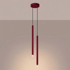 Sollux SL.2122 - Lustră suspendată pe cablu PASTELO 2xG9/8W/230V roșie