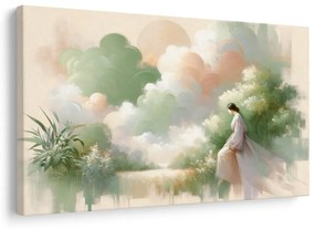 Tablou femeie în peisaj romantic