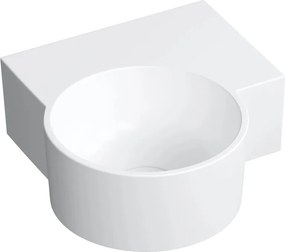 Lavoar suspendat Omnires Ovo M+ finisaj alb mat 33.5 cm dreapta