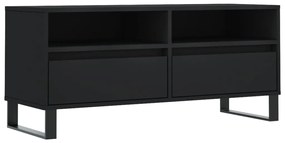 831245 vidaXL Comodă TV, negru, 100x34,5x44,5 cm, lemn prelucrat