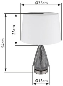 Veioza/Lampa de masa design decorativ KISA nickel/alb
