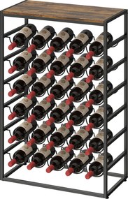 HOMCOM Suport pentru 30 sticle, raft pentru vin cu 6 niveluri, stil industrial, 59x30x88,5cm, maro rustic | Aosom Romania