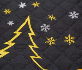 Cuvertura de pat neagra MERRY CHRISTMAS Dimensiune: 220 x 240 cm