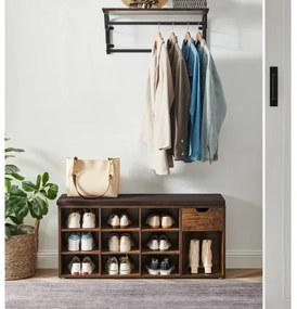 Pantofar VOREN, maro/negru