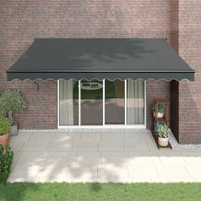 Copertina retractabila, antracit, 4x3 m, textil si aluminiu