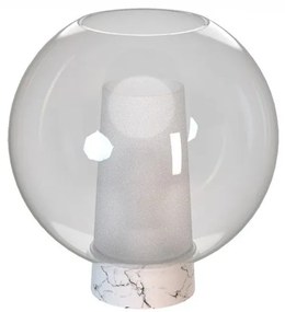 Veioza, Lampa de masa design modern Nora auriu/ marmura alba