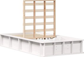 vidaXL Cadru de pat Alb 80 x 200 cm Lemn de pin masiv