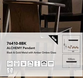 Lustra cu 8 pendule LED design modern minimalist Alchemy