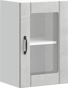 vidaXL Dulap de bucătărie cu ușă din sticlă „Lucca” gri beton