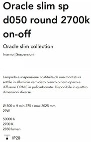 Lustra LED suspendata Oracle slim sp d050 round 2700k on-off BK