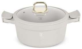 Oală cu capac 24 cm, 4.4L – Berlinger Haus Sahara Collection BH 7787, crem, antiaderentă, ideală pentru gătit zilnic și curățare ușoară