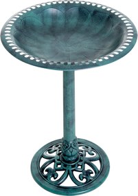 Outsunny Baie pentru Păsări de Grădină Exterior cu Design Floral și Finisaj Îmbătrânit, Ușoară și Rezistentă, Verde | Aosom Romania