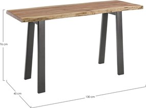 Consolă ARON 130x45x76 cm din lemn masiv de acacia și metal | Bizzotto