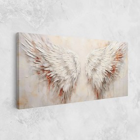 Tablou Canvas, 40x80cm, Dormitor si Living, Moderne, Textura de pictura, White Bloody Wings