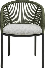 Scaun de grădină verde din metal/capitonat Novella – House Nordic