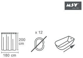Perdea de duș 180x200 cm Minimalist – MSV