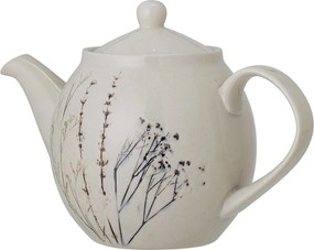 Ceainic din ceramică cu flori de câmp aplicate manual, D13,5×H17 cm, 1200 ml, „Bea"